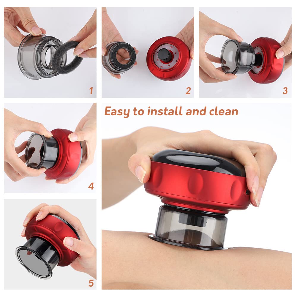 HANNEA 3 in 1 Cupping Set, Electric Cupping Therapy Set Gua Sha Massage Tool Cellulite Massager, Back Massager with Infrared Heat Rechargeable Vacuum Therapy Machine For Women HANNEA 3 in 1 Cupping Set, Electric Cupping Therapy Set Gua Sha Massage Tool Cellulite Massager, Back Massager with Infrared Heat Rechargeable Vacuum Therapy Machine For Women
